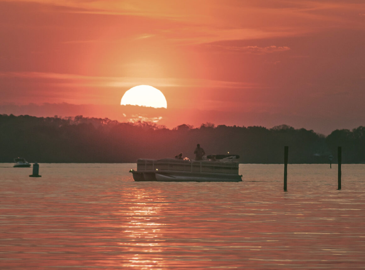 Lakes NC Sunset Boating