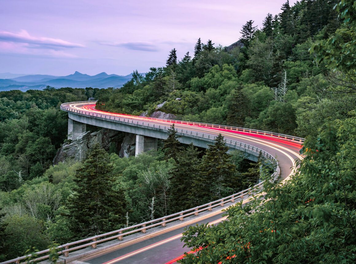 Linn Cove Viaduct in between Boone NC and Blowing Rock NC