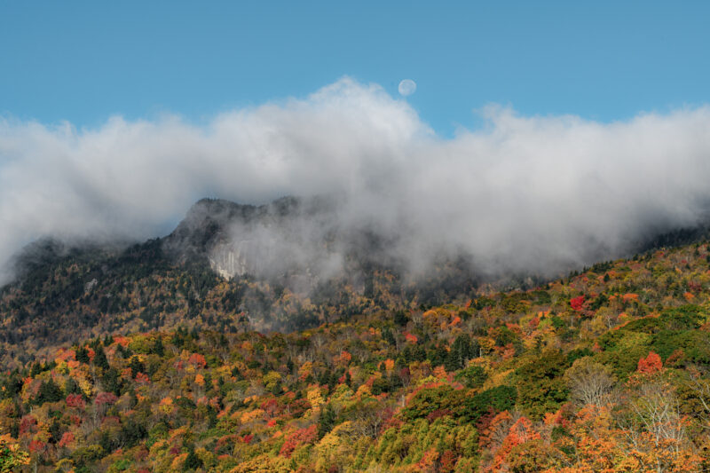 Moonset at Grandfather Mountain near Blowing Rock NC