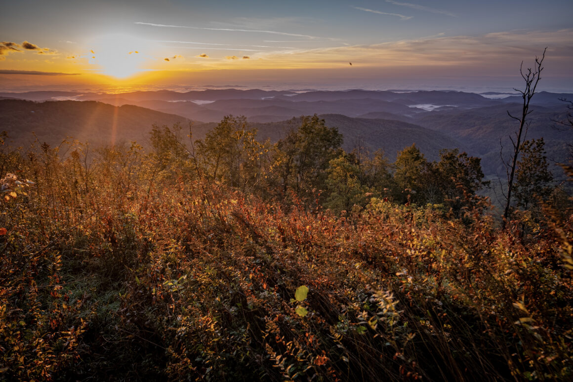 Sunrise from Thunder Hill Overlook near Blowing Rock NC on the Blue Ridge Parkway