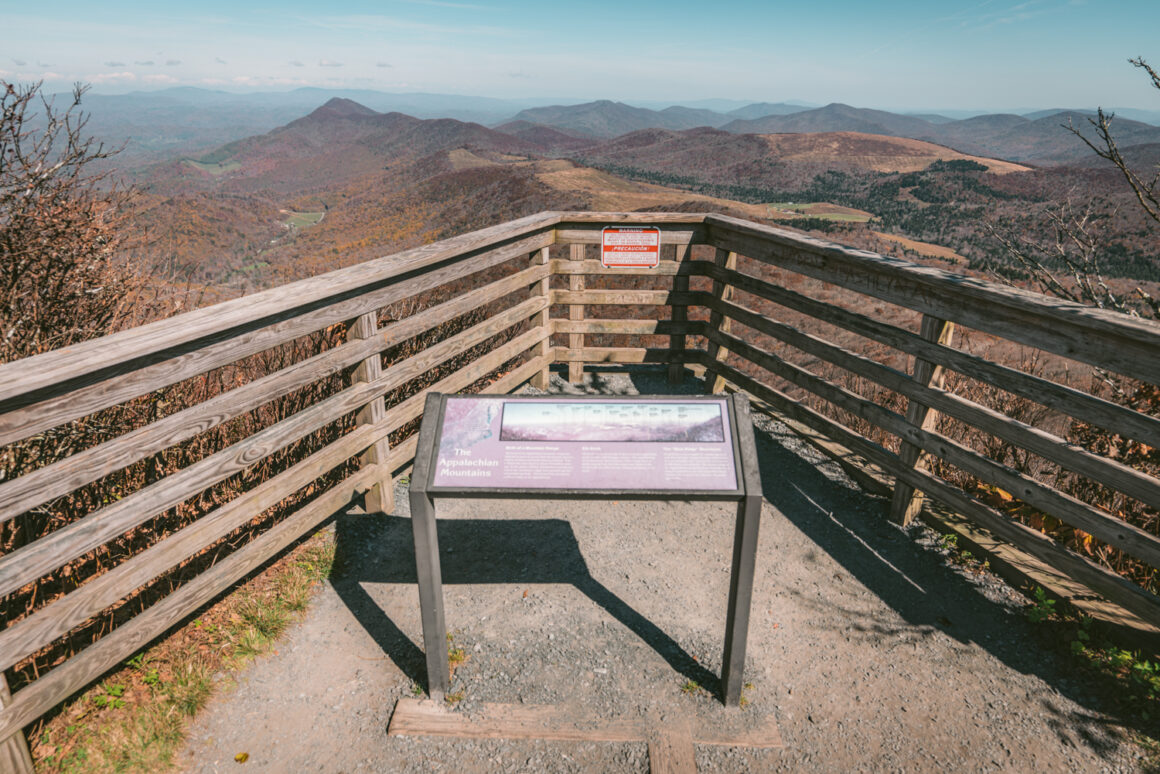 A lookout point at the peak of Elk Knob State Park near West Jefferson North Carolina - Boone NC Fall Itinerary