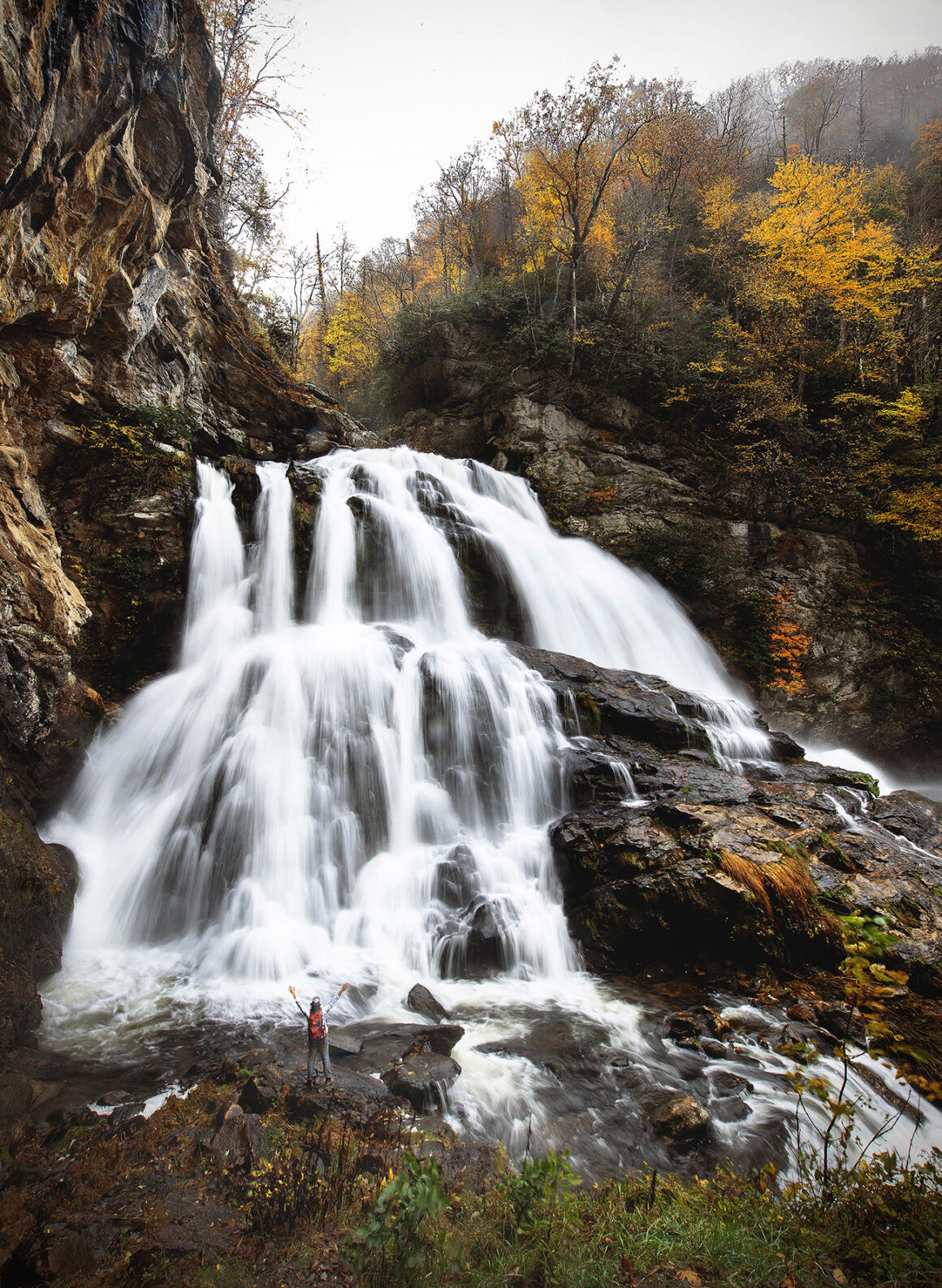 Cullasaja Falls in Highlands NC Fall Itinerary