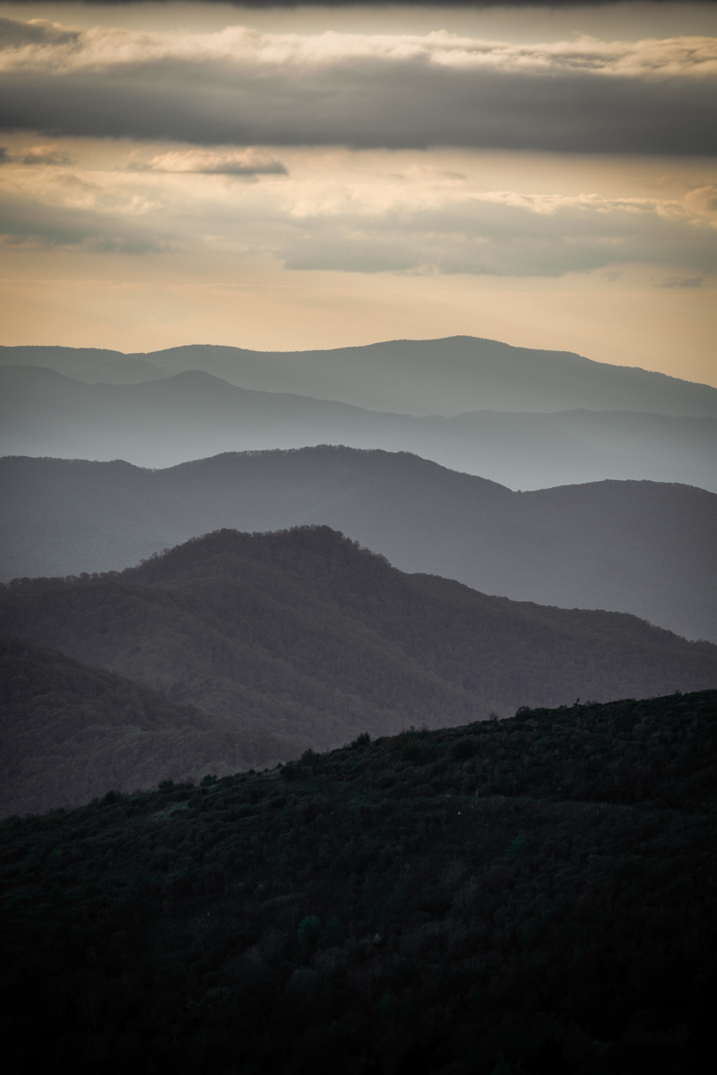 Golden hour views from Mt Mitchell North Carolina
