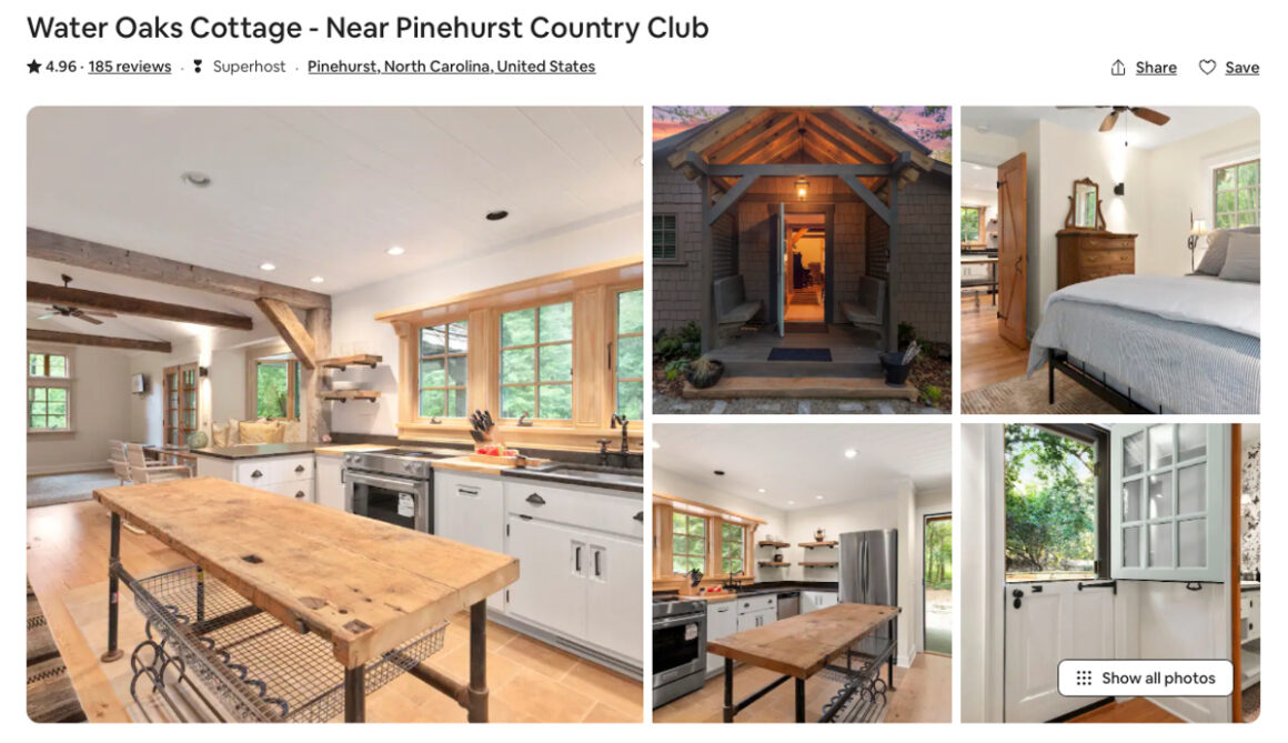 Pinehurst NC Airbnb Water Oaks Cottage