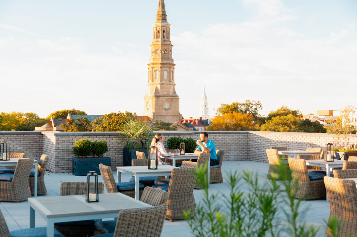 Views from the rooftop at The Loutrel in downtown Charleston SC