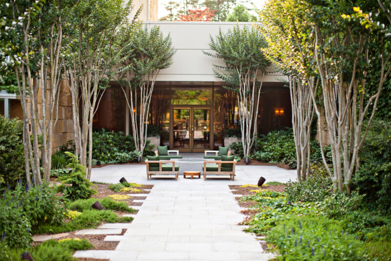 Beautiful outdoor space at The Umstead Hotel in Cary NC