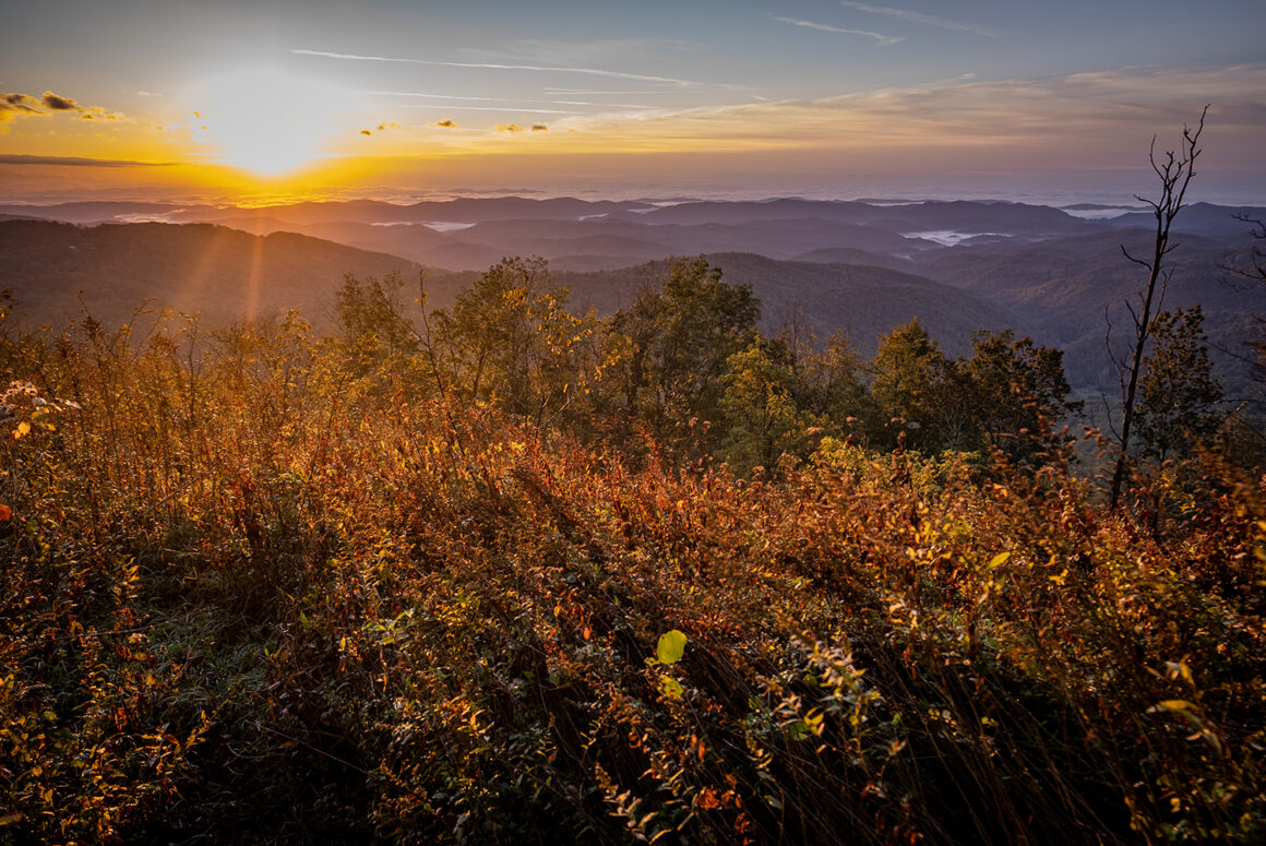 Sunrise at Thunder Hilll Overlook in Boone NC