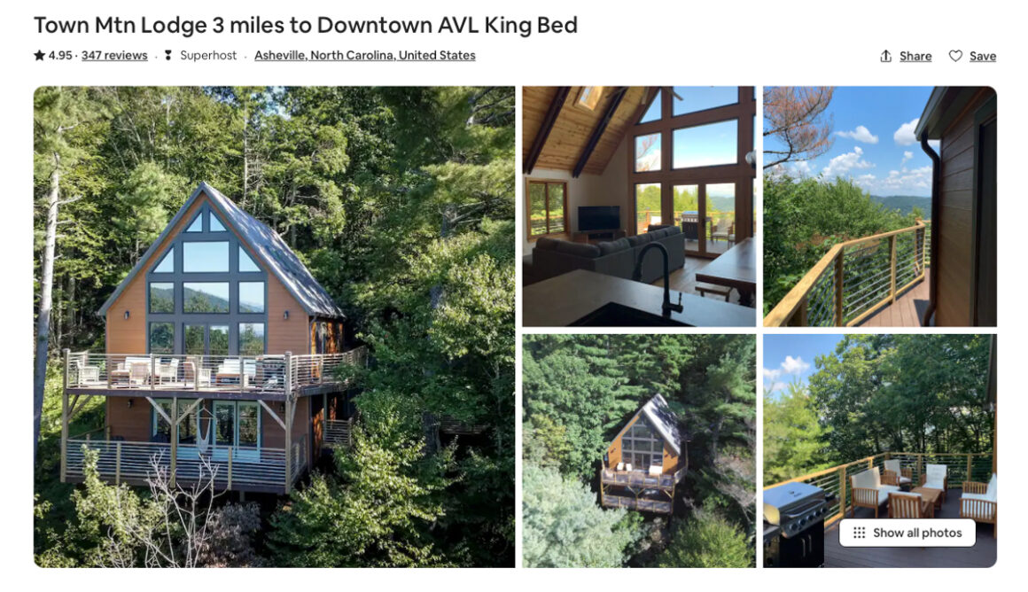 Town Mountain Road Asheville house with view for rent