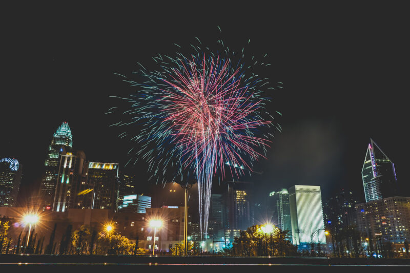 Fireworks in Uptown Charlotte, North Carolina